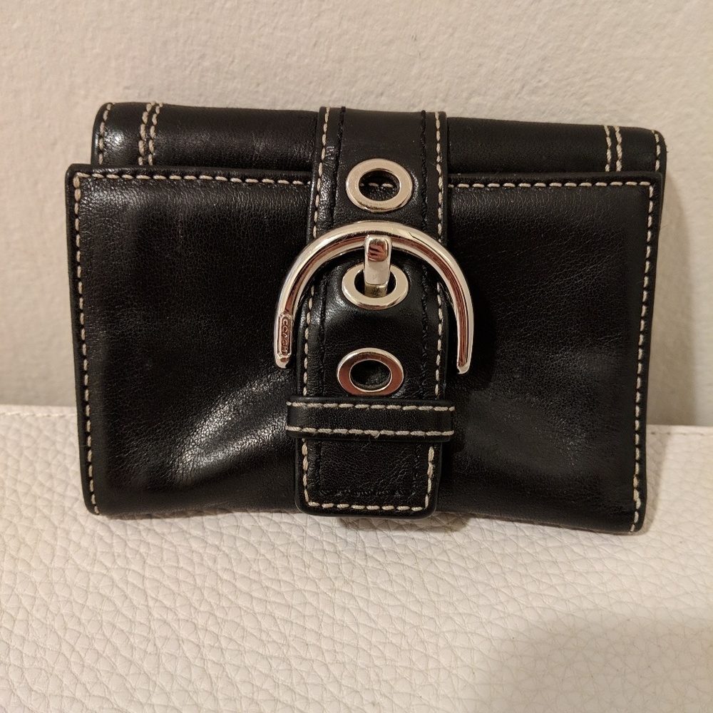 Black small Coach leather wallet